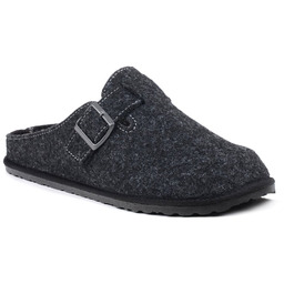 Kapcie męskie domowe filcowe skórzana wkładka ciepłe szare