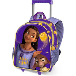 Disney Wish Star-mały plecak 3D z kółkami, liliowy,