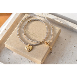 Pakamera Naszyjnik z kwarcem dymnym i hematytem