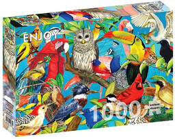 Puzzle 1000 Kolorowe ptaki - Enjoy