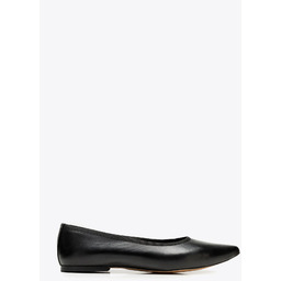 Baleriny w szpic z naturalnej skóry czarne