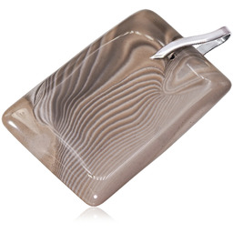 Krzemień Pasiasty Duży Wisiorek Srebro 925 Unikat