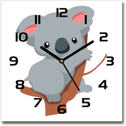 Zegar szklany kwadratowy Koala na drzewie