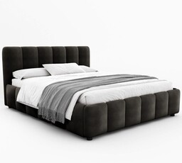 Łóżko tapicerowane z pojemnikiem 4578G 140x200 Welur Czarny
