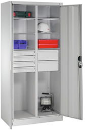 Metalowa szafa warsztatowa - 93x50x195 cm, 6 szuflad,