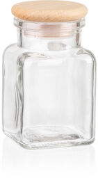 ČistéDřevo Szklany słoik na przyprawy drewniany 150 ml