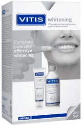 Zestaw Vitis Whitening, płyn do płukania jamy ustnej,