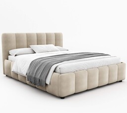 Łóżko tapicerowane z pojemnikiem 4578G 140x200 Welur Beżowy