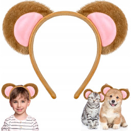 Opaska na głowe uszy misia dekoracja imprezowa pluszowa