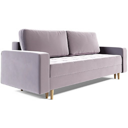 Elior Jasnoróżowa welurowa sofa rozkładana B3-F46