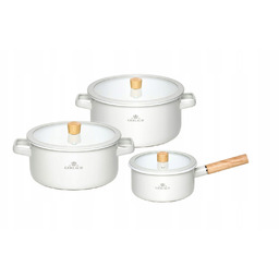 Gerlach Zestaw garnków emaliowanych Natur Enamel białe 6