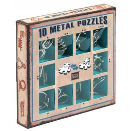 Łamigłówki metalowe, zestaw niebieski, 10 szt.