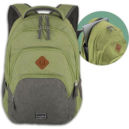 Travelite BASICS Plecak, Pojemność 22 L, Zielony/Szary