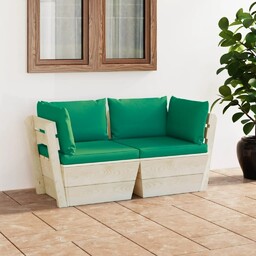 Emaga Ogrodowa sofa 2-osobowa z palet, z poduszkami,