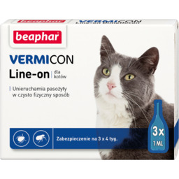 BEAPHAR Vermicon Line-On Cat Krople Przeciw Pchłom