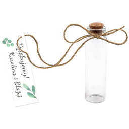 Personalizowane podziękowania dla gości z eukaliptusem - szklane