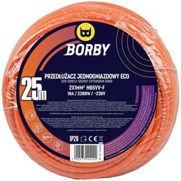 BORBY Przedłużacz BY-02-44220 25 m Pomarańczowy