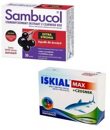 Zestaw SAMBUCOL Extra Strong, 30 kapsułek + Iskial