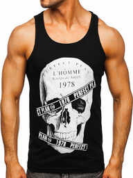 Czarna koszulka tank top bokserka z nadrukiem Bolf