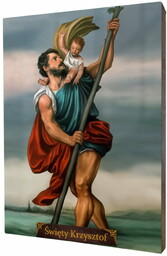 Święty Krzysztof - obraz na desce lipowej