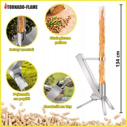 Kominek rakietowy parasol grzewczy palenisko na pellet