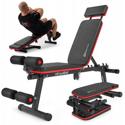 Ławka treningowa regulowana skośna do ćwiczeń blokada nóg