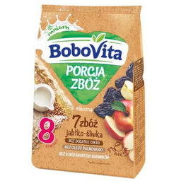 BoboVita Porcja zbóż Kaszka mleczna 7 zbóż jabłko-śliwka