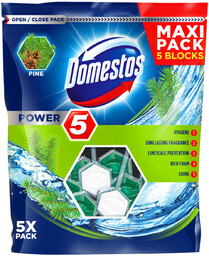 Domestos, Kostka zapachowa do toalet Power 5, Pine,