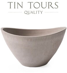 DONICA Z KOMPOZYTU W KSZTAŁCIE ŁÓDKI TAUPE 30x22x17h