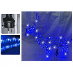 Renifer Led 55 CM Niebieski Flash (zimna Biel)