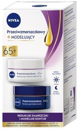 NIVEA Zestaw Przeciwzmarszczkowy modelujący krem na noc 65+,