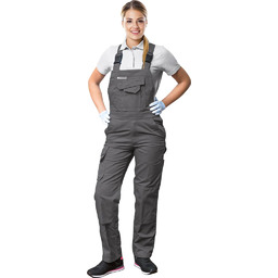 LH-WOMBISER - Spodnie ochronne damskie ogrodniczki - szary/stalowy