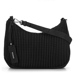 Torebka damska bagietka w geometryczny wzór czarna