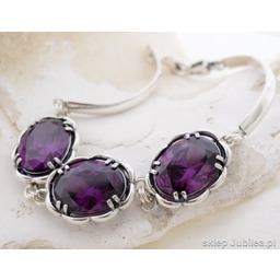 LEJDA - srebrna bransoletka z ametystami