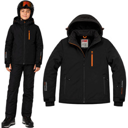 Kurtka zimowa 170 Chłopięca Softshell Narciarska Sportowa Czarna