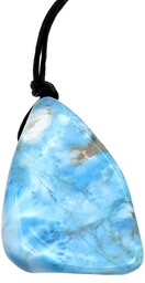 Naturalny Larimar Piękny Wisiorek Naszyjnik Certyfikat Autentyczności