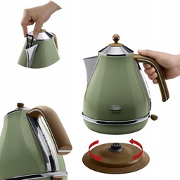 Czajnik elektryczny bezprzewodowy Icona 2000W pistacjowy 1,7l De'longhi