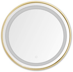 Lustro z złotą ramką z oświetleniem CCT LED