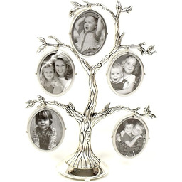 Drzewo genealogiczne antyczne 5 zdjęć posrebrzana rodzinna ramka