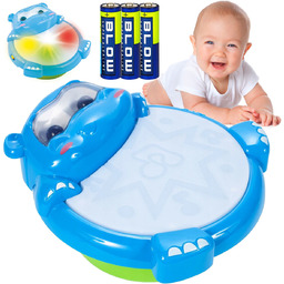 Interaktywny Bębenek Hipcio Perkusja Światła Led U306B