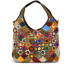 Duża torebka skórzana z pięknym wzorem w mozaikę