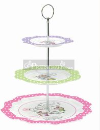 TRZYPIĘTROWA PORCELANOWA PATERA / ETAŻERKA DO CIAST -