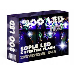 Sople Kurtyna 300 Led 11M Zewnętrzne Lampki choinkowe