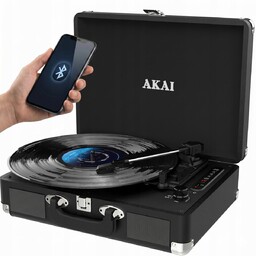 Gramofon Adapter AKAI ATT-18BT Walizkowy Bluetooth USB Zgrywanie