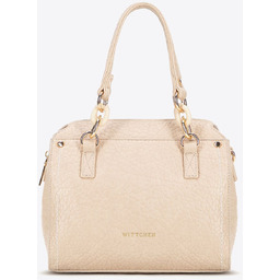 Damski kuferek z imitacji skóry z kontrastowym przeszyciem