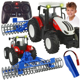 Zdalnie Sterowany Traktor Ciągnik z Wałem Rolniczym -