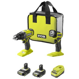 RYOBI Wiertarko-wkrętarka RPD18-2C20ST zestaw akumulatorów + Latarka