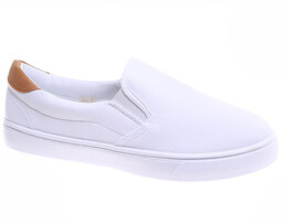 Biało brązowe męskie trampki slip on