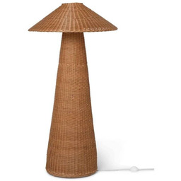 Lampa Podłogowa ferm LIVING, Dou, drewniany, salon, drewno,