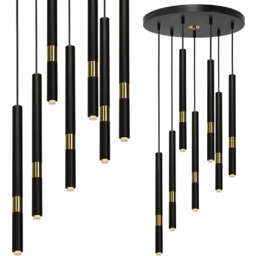 Milagro Lampa wisząca MONZA BLACK / GOLD 7xG9